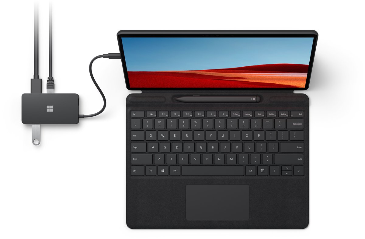 Microsoft surface usb c travel hub docki 7 orig - Microsoft Surface Travel Hub USB-C Poortreplicator (zwart)