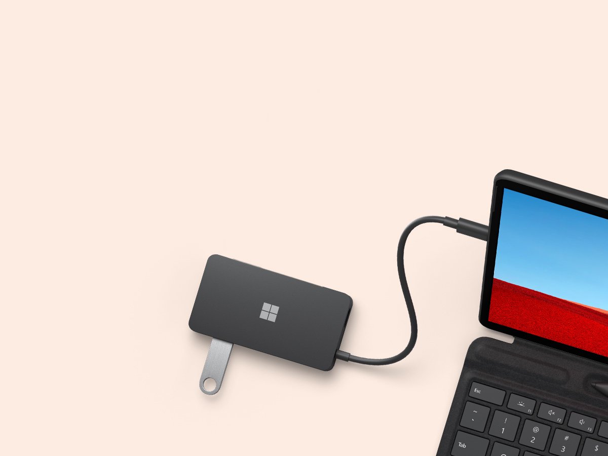 Microsoft surface usb c travel hub docki 9 orig - Microsoft Surface Travel Hub USB-C Poortreplicator (zwart)