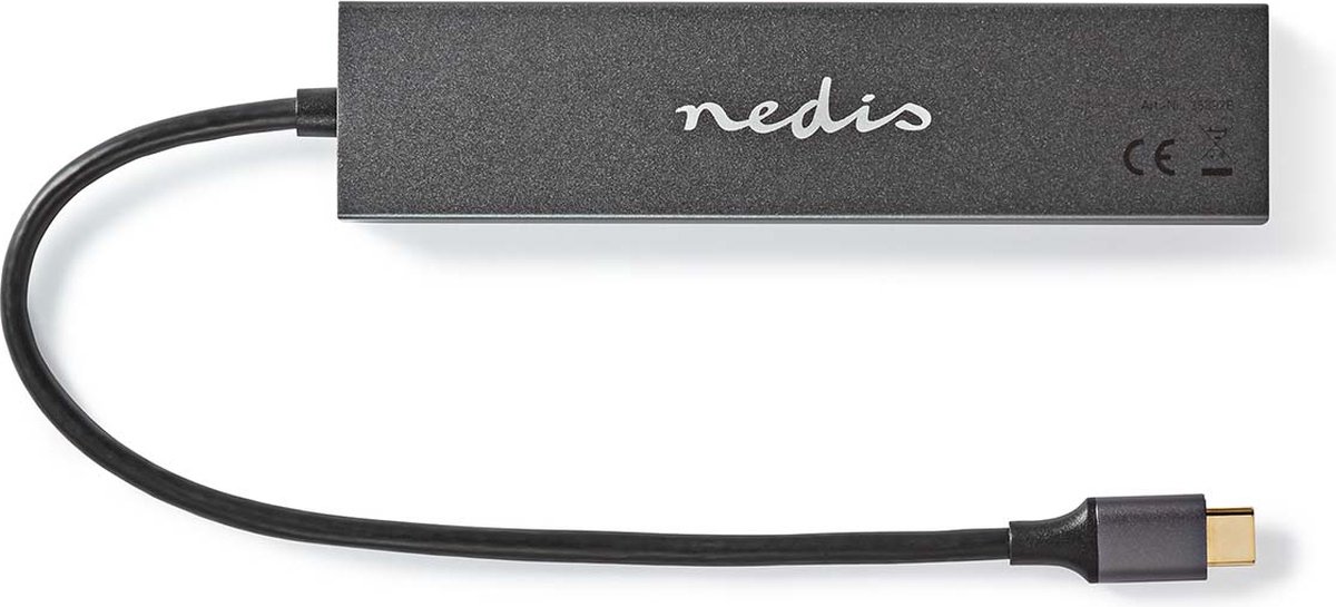 Nedis usb 3 0 hub usb splitter 3 orig - Nedis USB 3.0 Hub USB Splitter 10 Gbps 4 Poorten USB-C USB-hub (grijs)