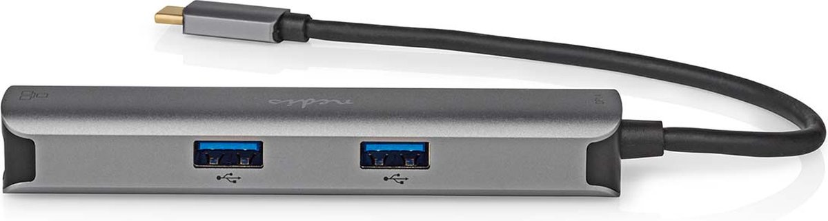 Nedis usb c hub 5 in 1 5 orig - Nedis Hub 5-In-1 Adapter HDMI 4K Ethernet 3X USB-C USB-hub (grijs)