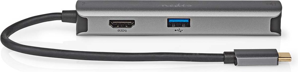 Nedis usb c hub 5 in 1 8 orig - Nedis Hub 5-In-1 Adapter HDMI 4K Ethernet 3X USB-C USB-hub (grijs)