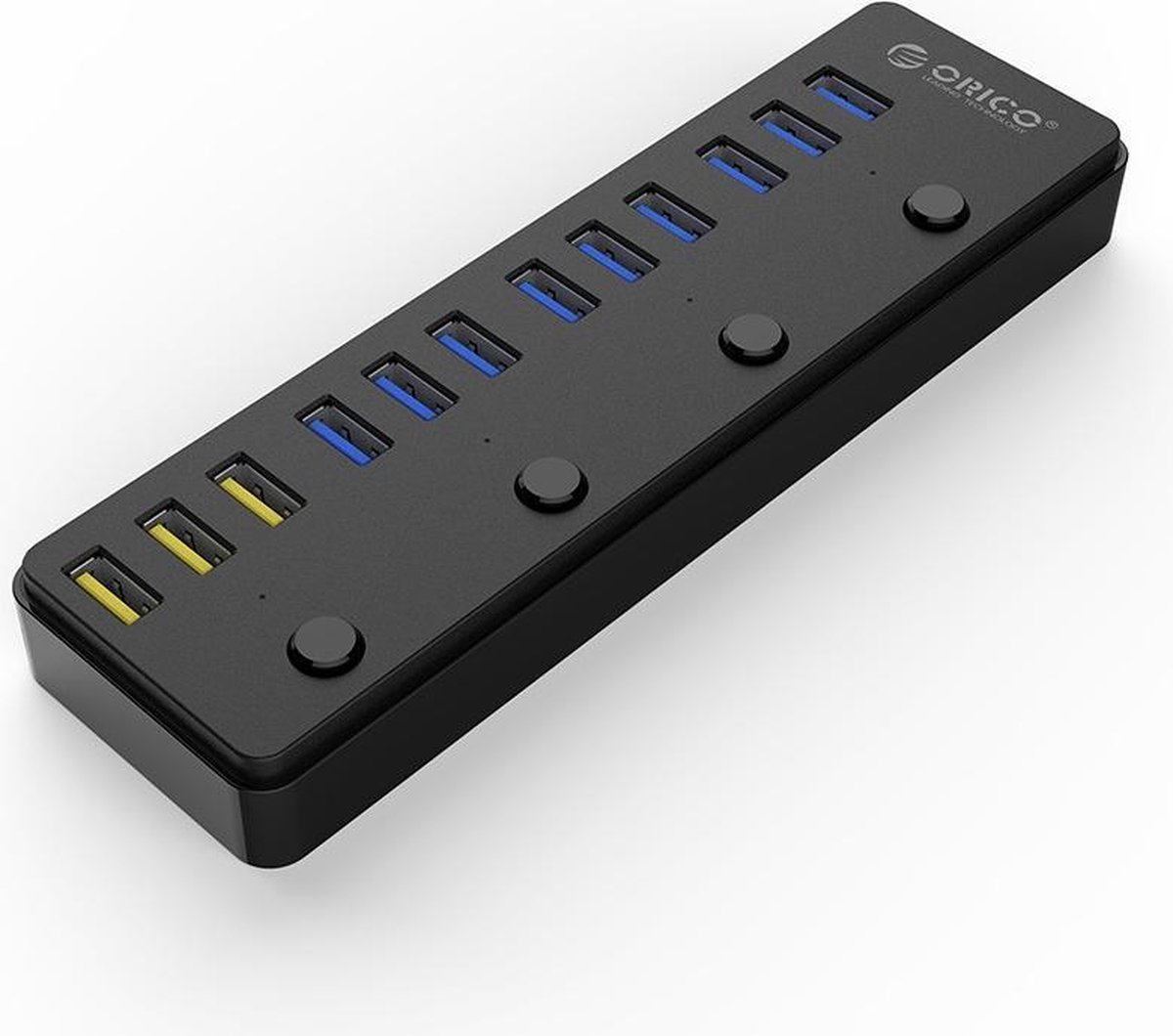 Orico 12 poorts multi functioneel 9x 2 orig - Orico 12 Poorts Multi Functioneel 9X USB 3.0 Hub USB-A USB-hub (zwart)