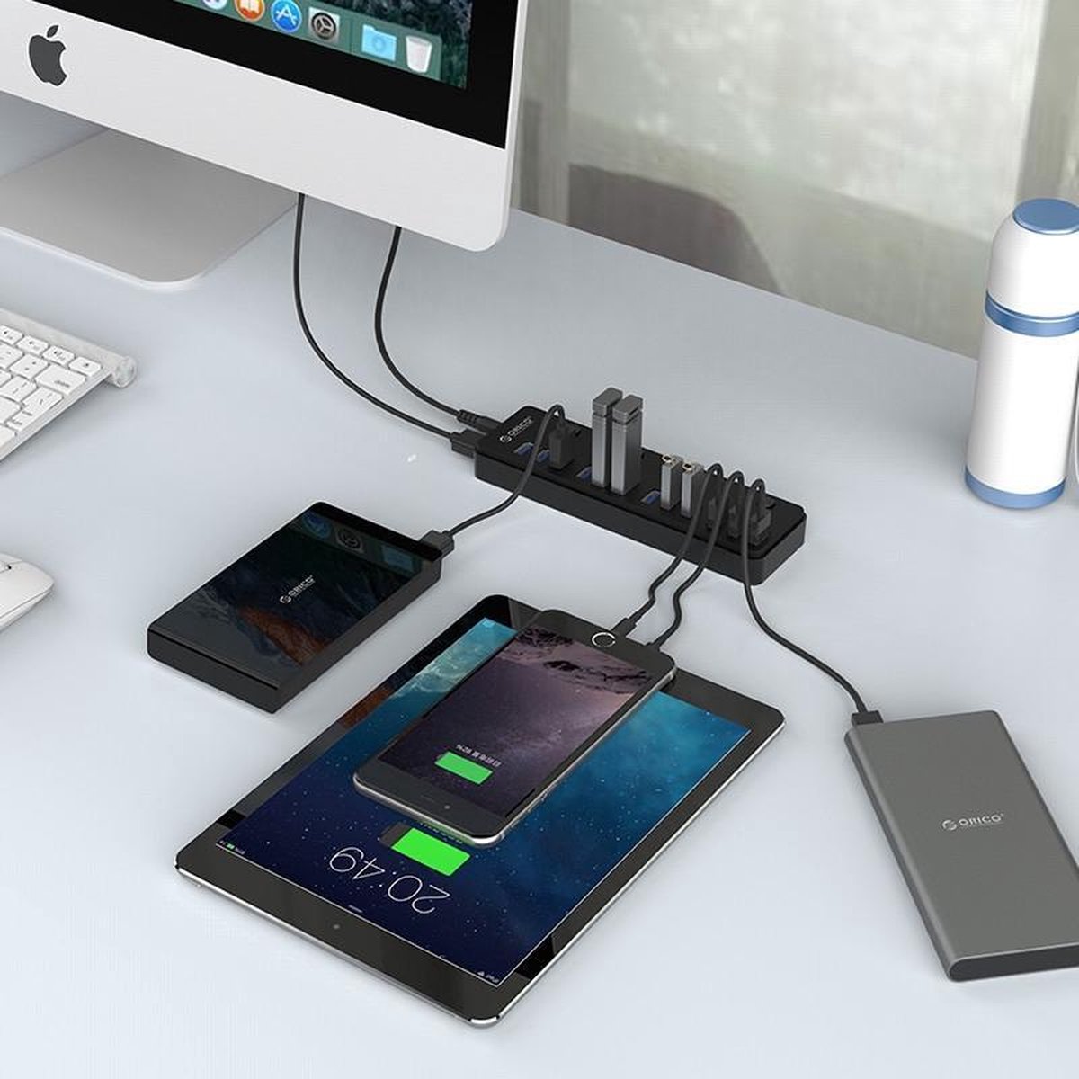 Orico 12 poorts multi functioneel 9x 5 orig - Orico 12 Poorts Multi Functioneel 9X USB 3.0 Hub USB-A USB-hub (zwart)