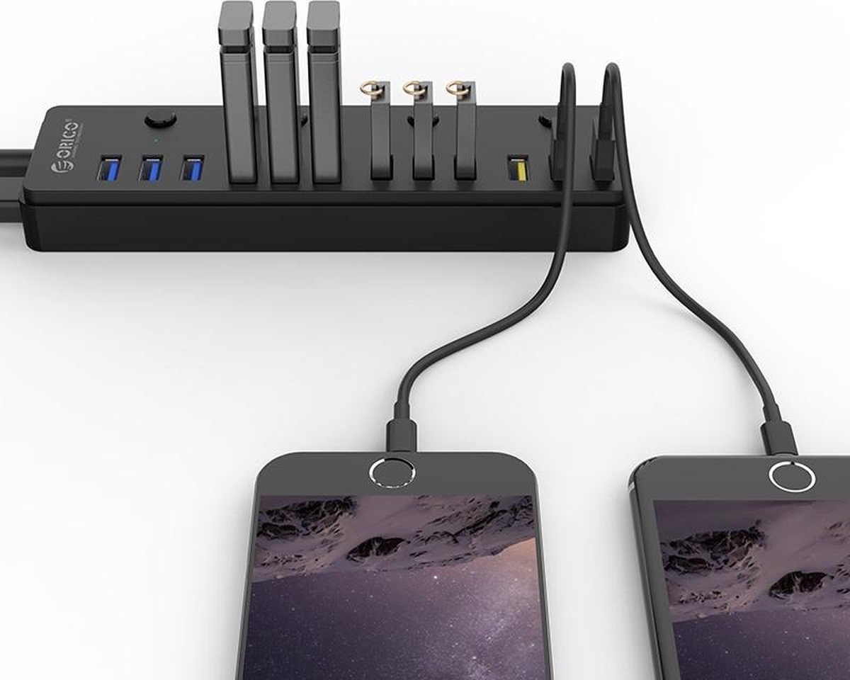 Orico 12 poorts multi functioneel 9x 6 orig - Orico 12 Poorts Multi Functioneel 9X USB 3.0 Hub USB-A USB-hub (zwart)