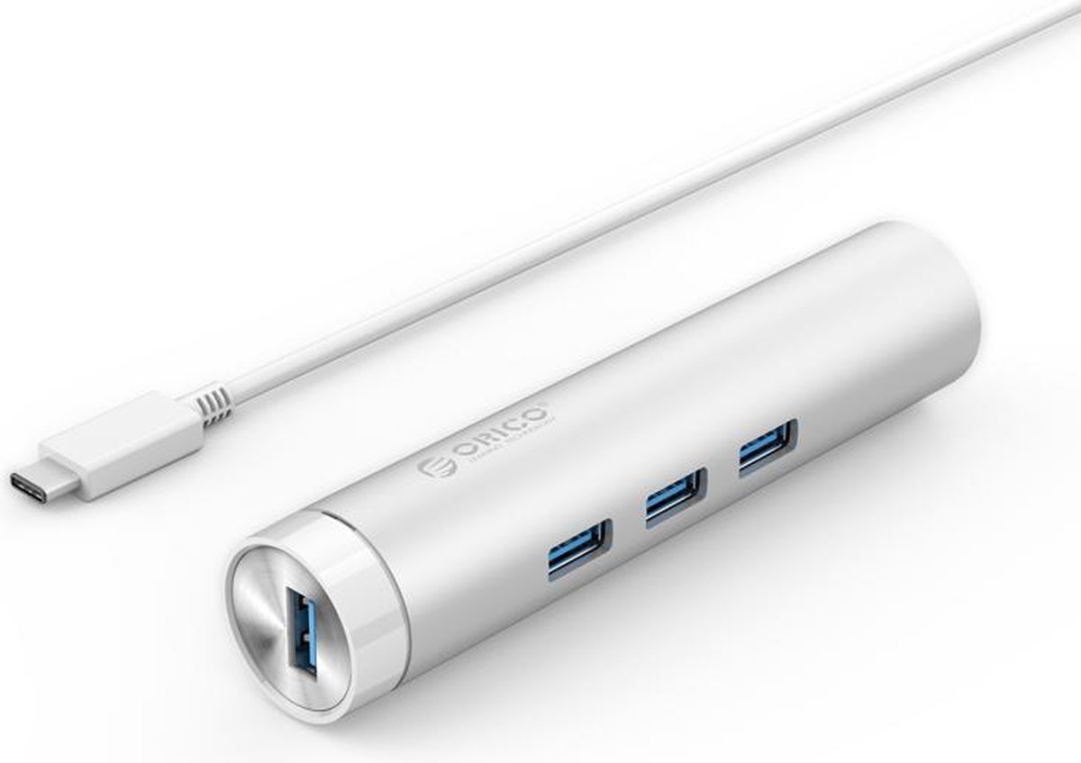 Orico aluminium usb3 0 hub met 3 2 orig - Orico Aluminium Usb3.0 Hub Met 3 Type-A Poorten 1 USB-C USB-hub