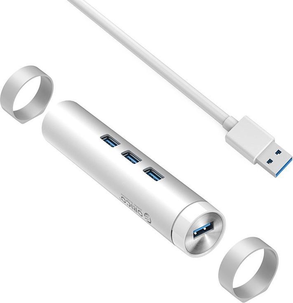 Orico aluminium usb3 0 hub met 3 5 orig - Orico Aluminium Usb3.0 Hub Met 3 Type-A Poorten 1 USB-C USB-hub