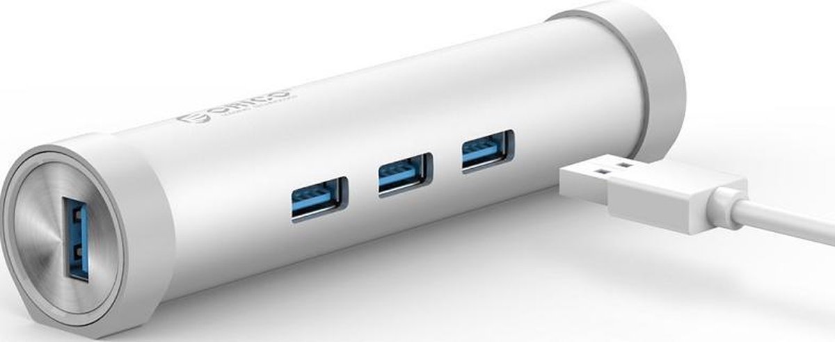 Orico aluminium usb3 0 hub met 3 6 orig - Orico Aluminium Usb3.0 Hub Met 3 Type-A Poorten 1 USB-C USB-hub