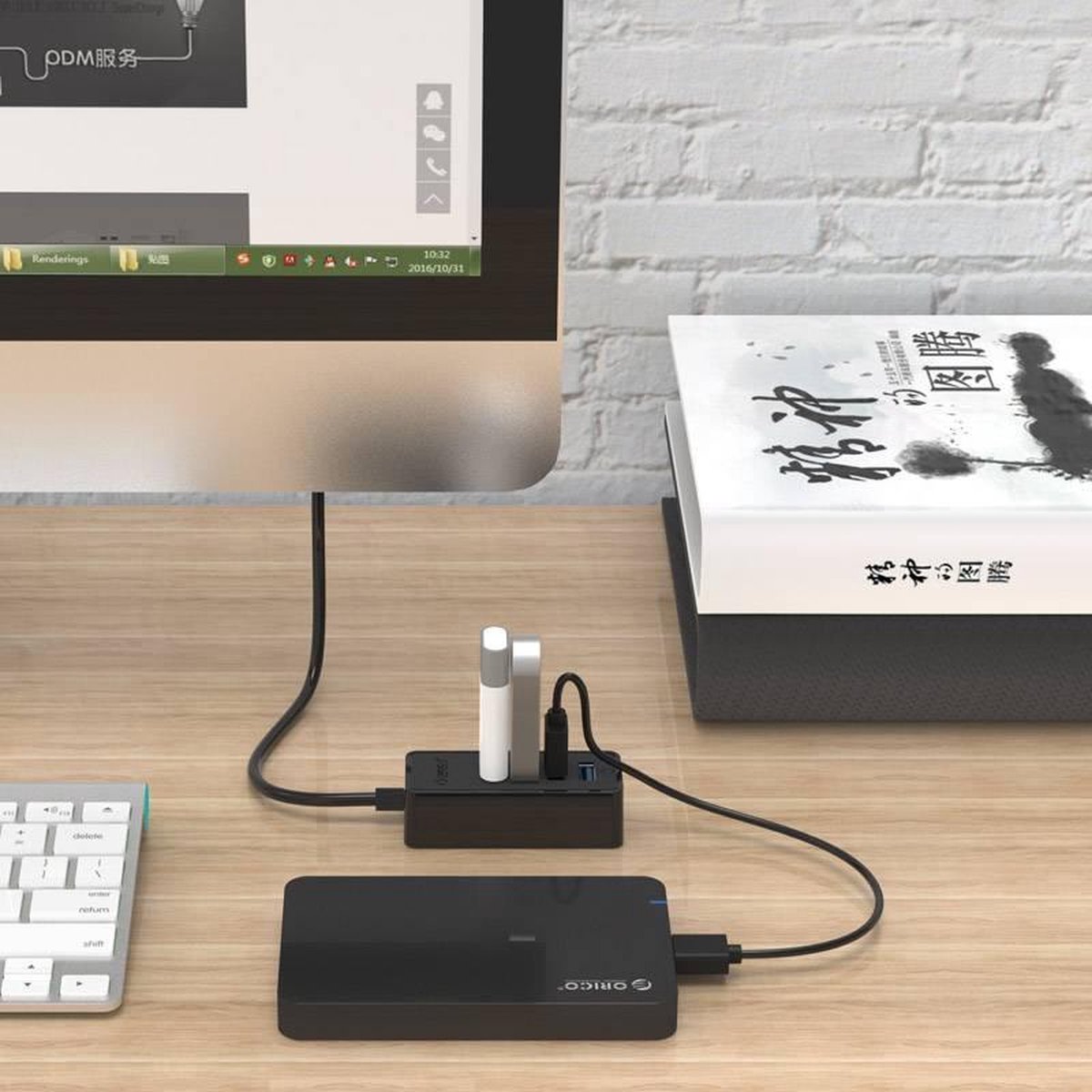 Orico usb 3 0 hub 4x usb 6883351 4 orig - Orico USB 3.0 Hub 4X USB Poorten Otg Functie USB-A USB-hub (zwart)