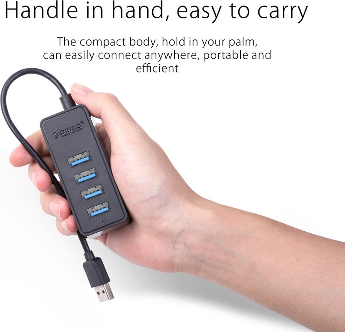 Orico usb 3 0 hub 4x usb 6883351 7 orig - Orico USB 3.0 Hub 4X USB Poorten Otg Functie USB-A USB-hub (zwart)