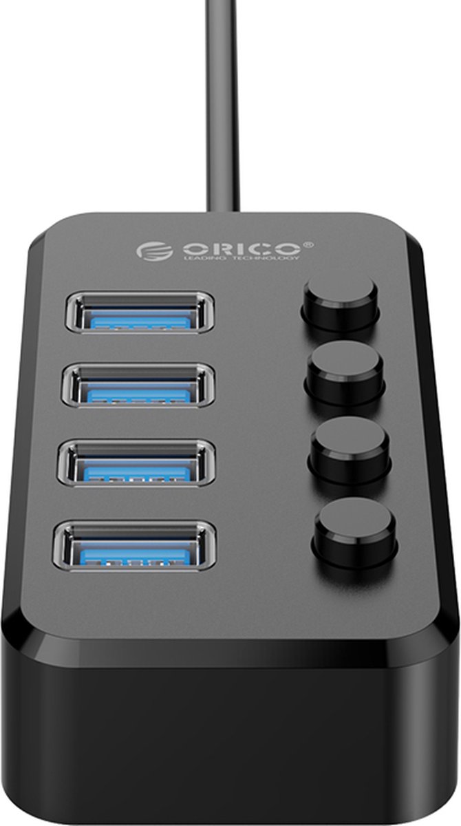 Orico usb 3 0 hub met 4 6883547 8 orig - ORICO USB 3.0 Hub Met 4 Poorten En Aan/Uit USB-A USB-hub (zwart)