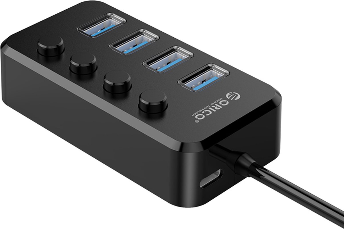Orico usb 3 0 hub met 4 6883547 9 orig - ORICO USB 3.0 Hub Met 4 Poorten En Aan/Uit USB-A USB-hub (zwart)