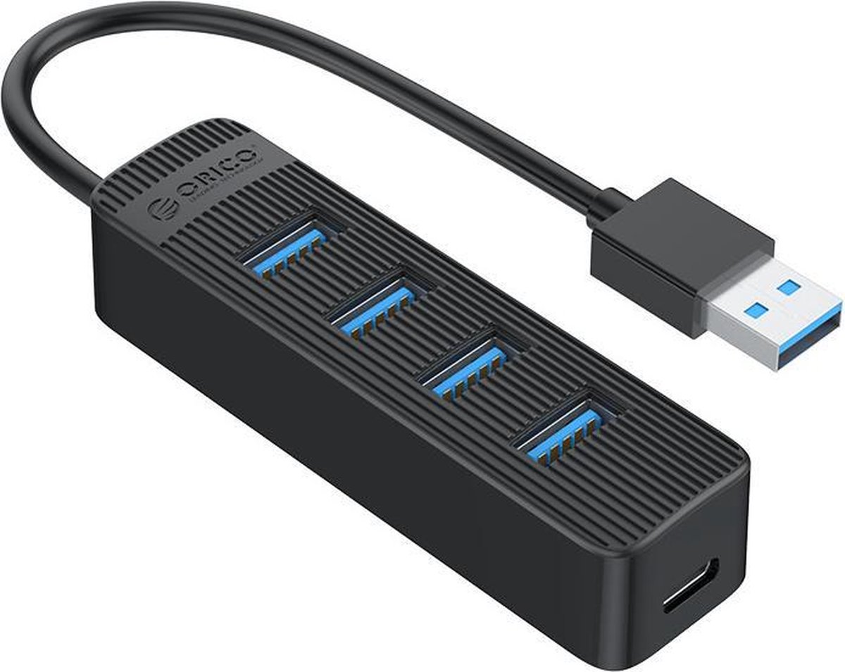 Orico usb 3 0 hub met 4 6883652 10 orig - ORICO USB 3.0 Hub Met 4 Poorten Extra USB-C USB-A USB-hub (zwart)