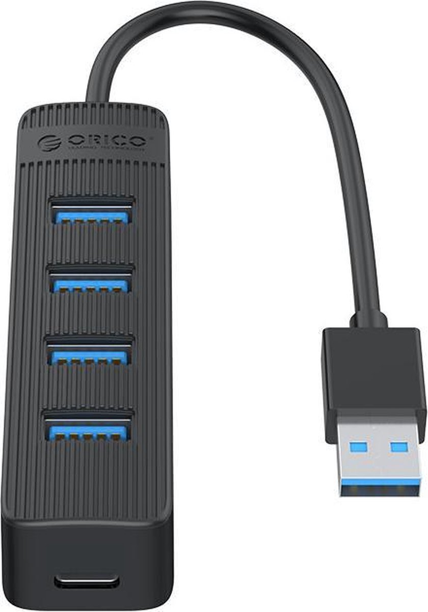 Orico usb 3 0 hub met 4 6883652 3 orig - ORICO USB 3.0 Hub Met 4 Poorten Extra USB-C USB-A USB-hub (zwart)