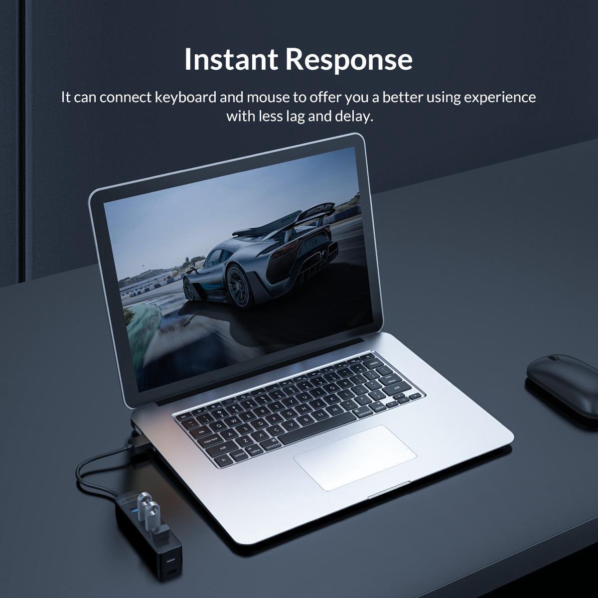 Orico usb 3 0 hub met 4 6883652 8 orig - ORICO USB 3.0 Hub Met 4 Poorten Extra USB-C USB-A USB-hub (zwart)