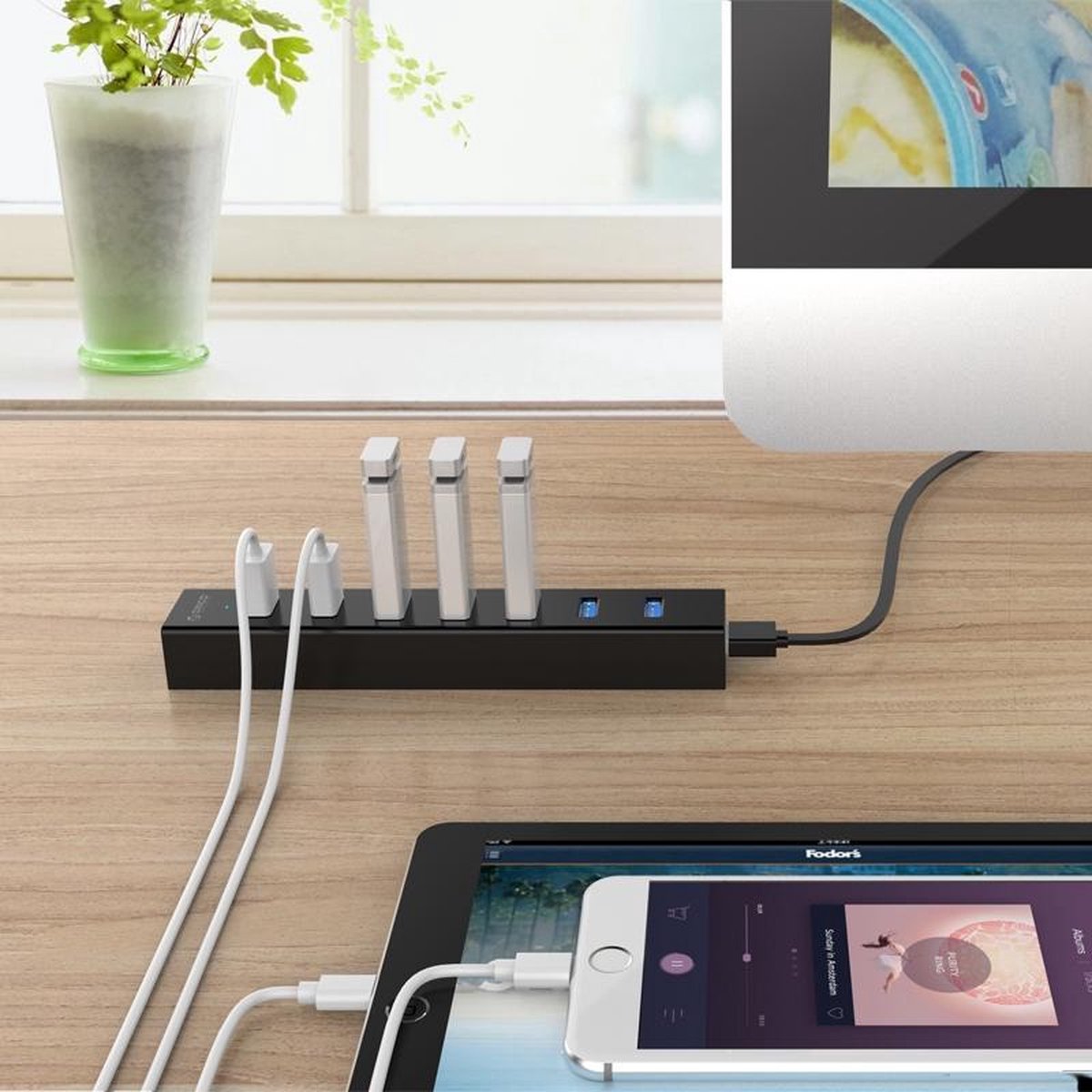 Orico usb 3 0 hub met 7 6 orig - Orico USB 3.0 Hub Met 7 Poorten In Mat Zwart Design Met USB-A USB-hub
