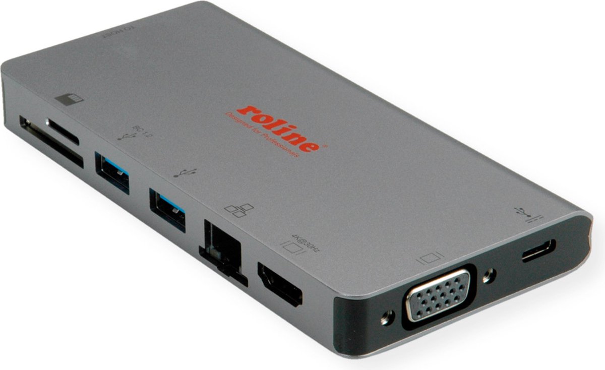 Roline usb type c docking station 4k 8 orig - ROLINE USB-C Dockingstation