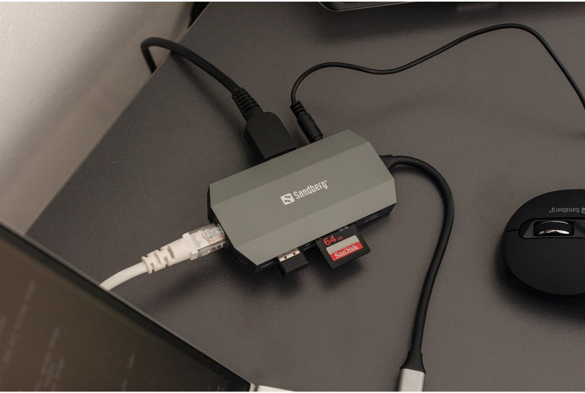 Sandberg 136 33 usb c 6 in1 5 orig - Sandberg 136-33 6-In1 Travel Dock USB-C Dockingstation (grijs)