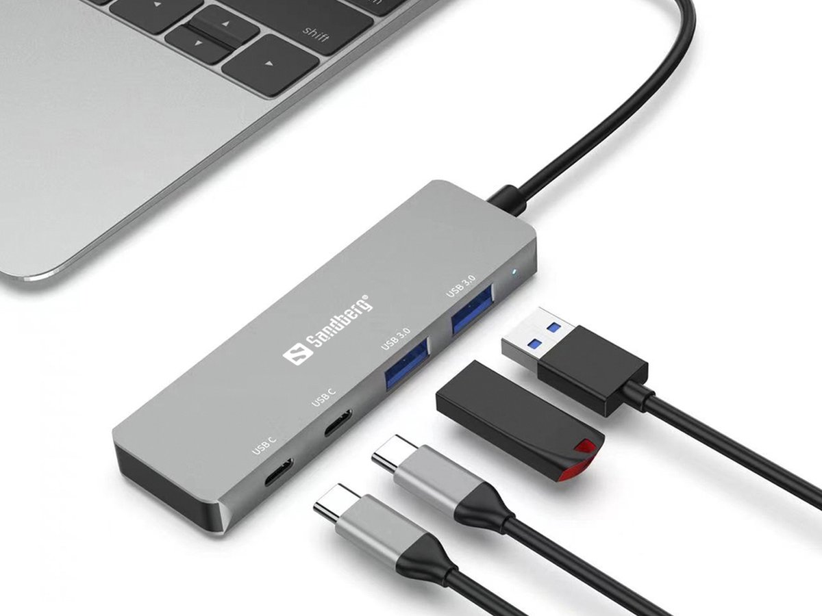 Sandberg 136 50 interface hub usb type 4 orig - Sandberg 136-50 Interface Hub USB Type-C 5000 Mbit/S USB-C USB-hub