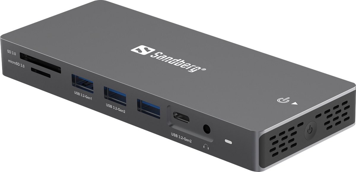 Sandberg 136 61 laptop dock poortreplic 8 orig - Sandberg 136-61 USB-C Dockingstation (grijs)