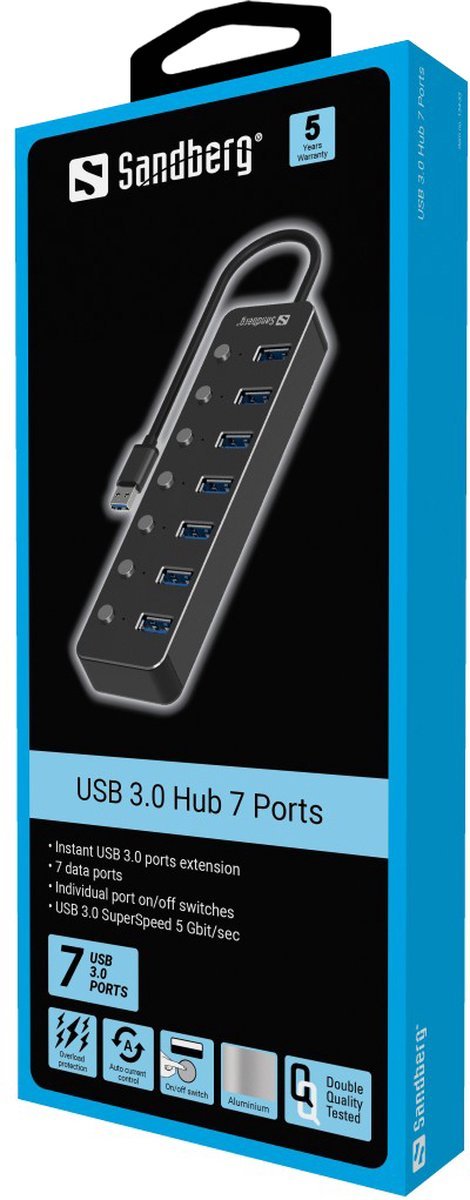 Sandberg usb 3 0 hub 7 ports