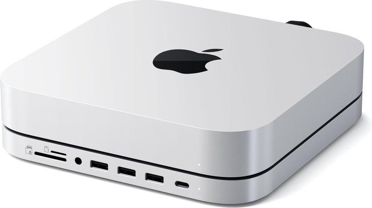 Satechi aluminum mac mini stand hub zi 2 orig - Satechi Aluminum Mac Mini Stand Hub Zilver Met USB-C Poortreplicator