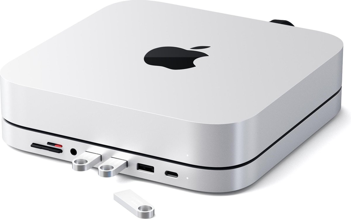 Satechi aluminum mac mini standaard hu 10 orig - Satechi Aluminum Mac Mini Standaard Hub USB-C USB-hub