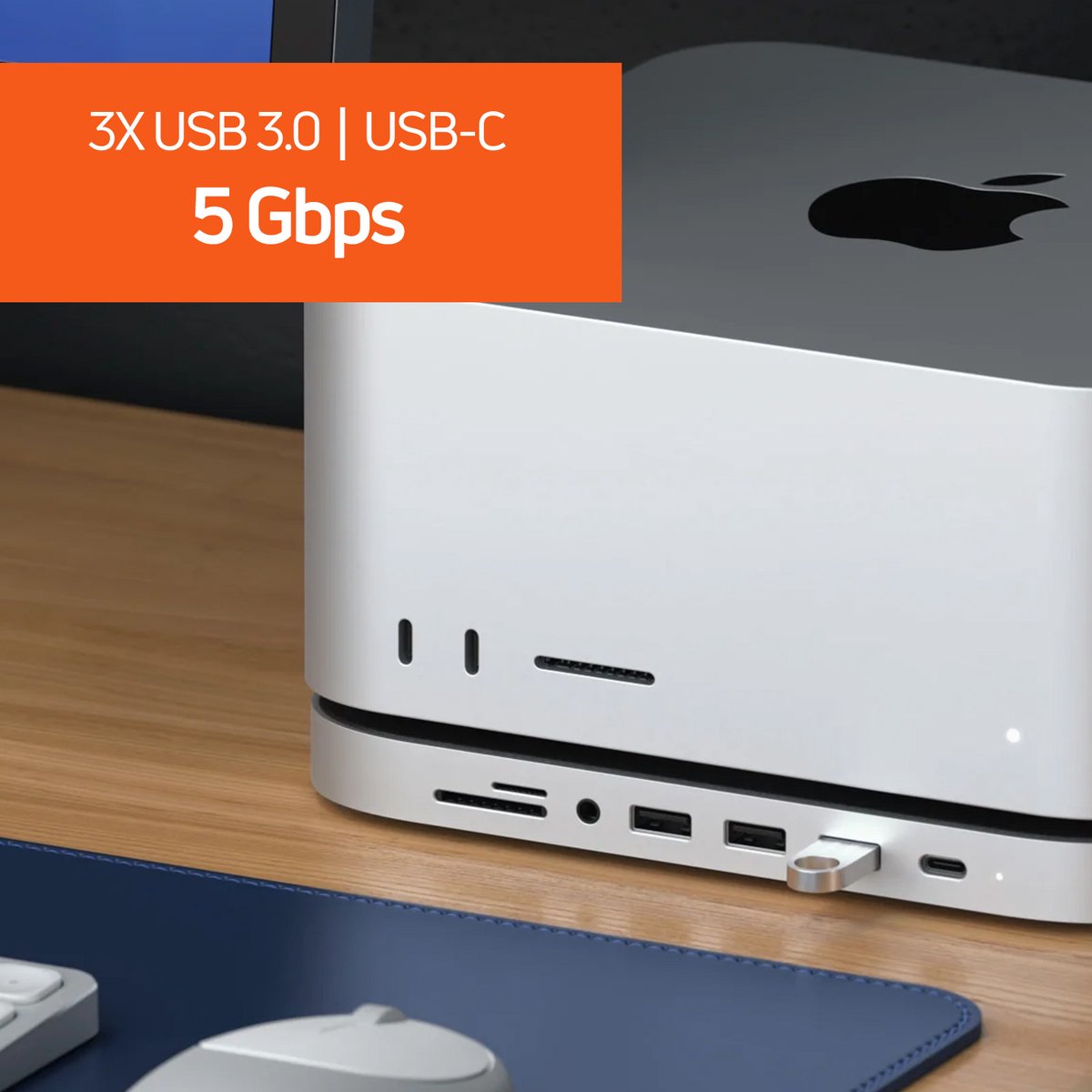 Satechi aluminum mac mini standaard hu 5 orig - Satechi Aluminum Mac Mini Standaard Hub USB-C USB-hub