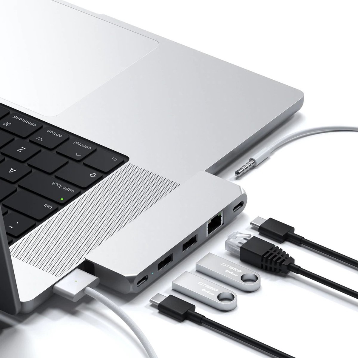 Satechi pro hub mini space grey 2 orig - Satechi Pro Hub Mini Space USB-C USB-hub (grijs)