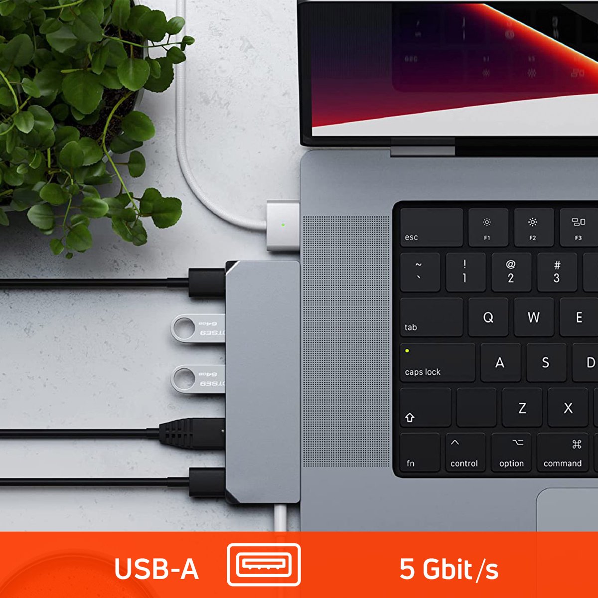 Satechi pro hub mini space grey 9 orig - Satechi Pro Hub Mini Space USB-C USB-hub (grijs)
