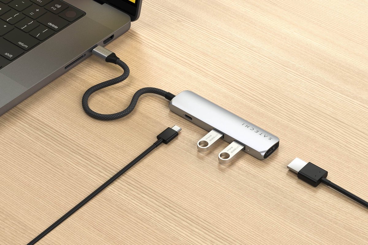 Satechi st p4sk interface hub usb type 6883507 6 orig - Satechi St-P4Sk Interface Hub USB Type-C 10000 USB-C USB-hub (zilver)