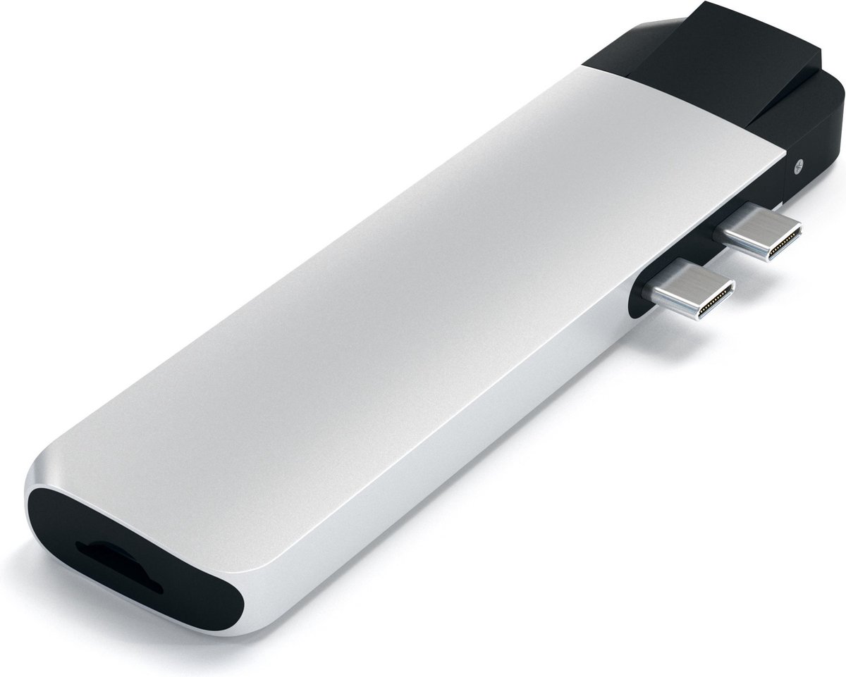 Satechi type c pro hub ethernet 4k 4 orig - Satechi Type-C Pro Hub Ethernet 4K HDMI USB-C USB-hub (zilver)