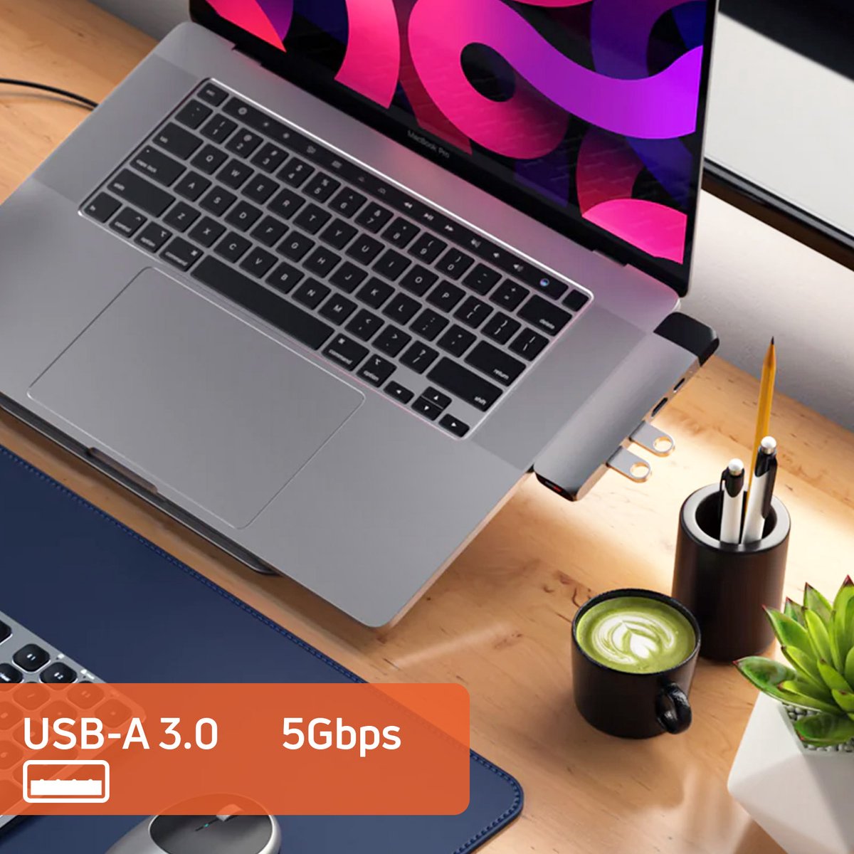 Satechi type c pro hub ethernet 4k 9 orig - Satechi Type-C Pro Hub Ethernet 4K HDMI USB-C USB-hub (zilver)