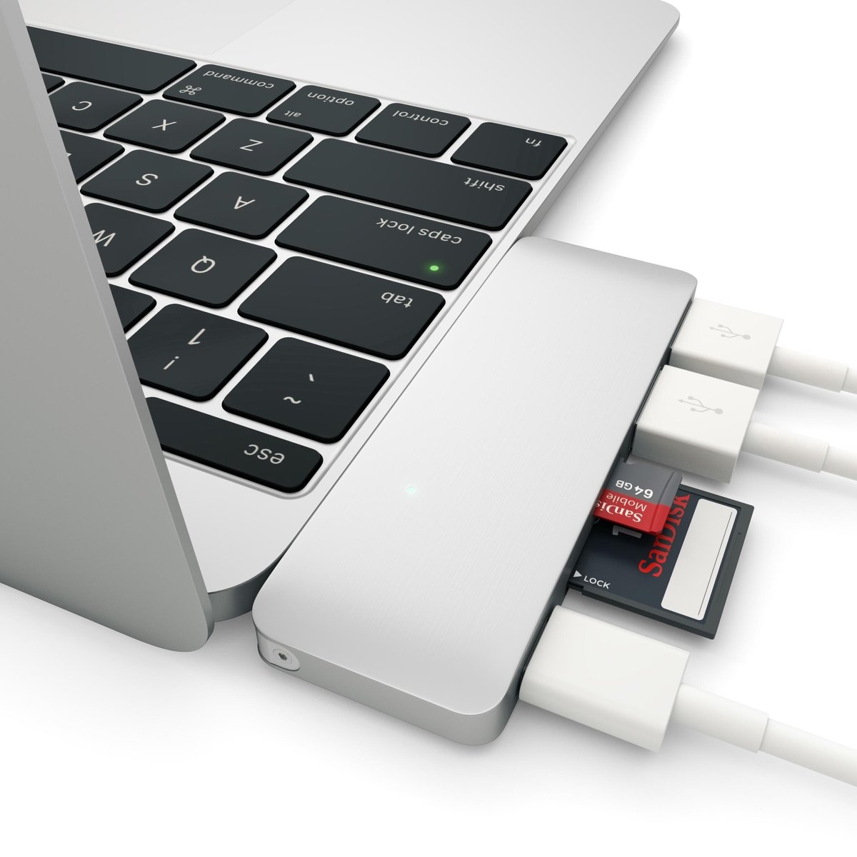 Satechi type c usb passthrough hub sil 3 orig - Satechi Type-C USB Passthrough Hub USB-C USB-hub (zilver)