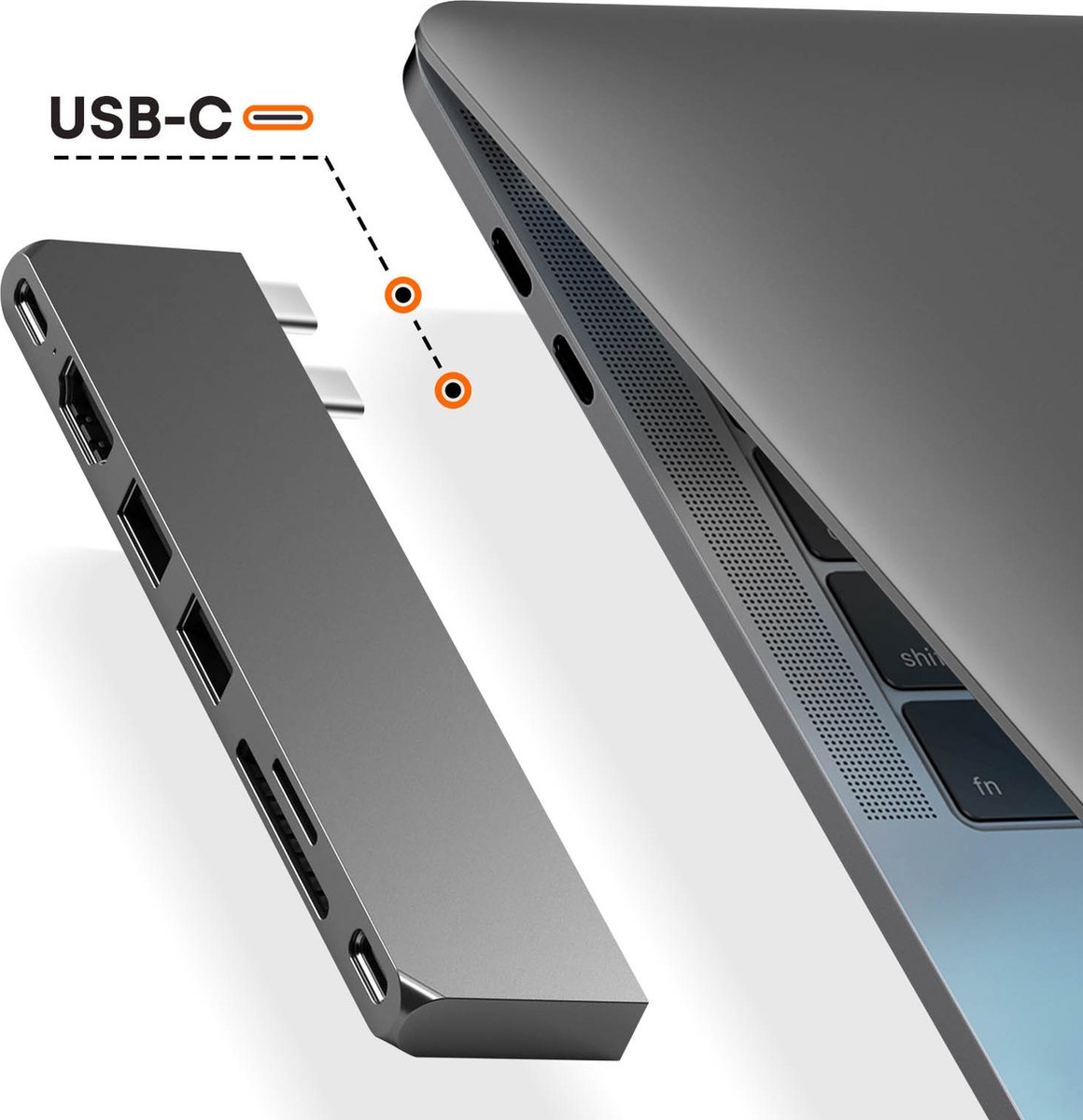 Satechi usb c pro hub slim adapter 6883409 10 orig - Satechi Pro Hub Slim Adapter USB-C USB-hub (grijs)