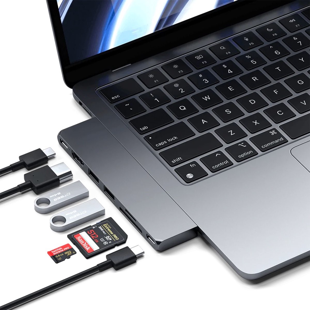 Satechi usb c pro hub slim adapter 6883409 4 orig - Satechi Pro Hub Slim Adapter USB-C USB-hub (grijs)