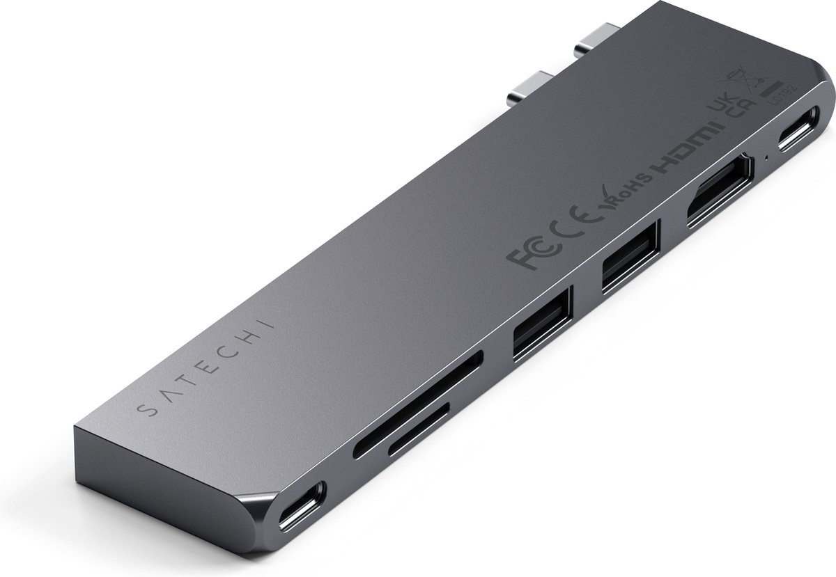 Satechi usb c pro hub slim adapter 6883409 7 orig - Satechi Pro Hub Slim Adapter USB-C USB-hub (grijs)