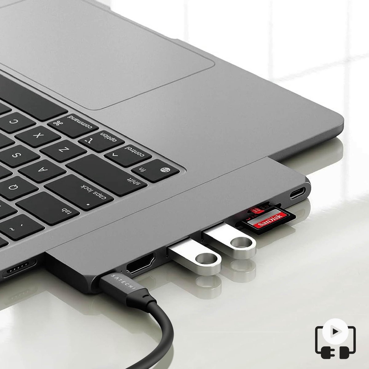 Satechi usb c pro hub slim adapter 6883409 9 orig - Satechi Pro Hub Slim Adapter USB-C USB-hub (grijs)