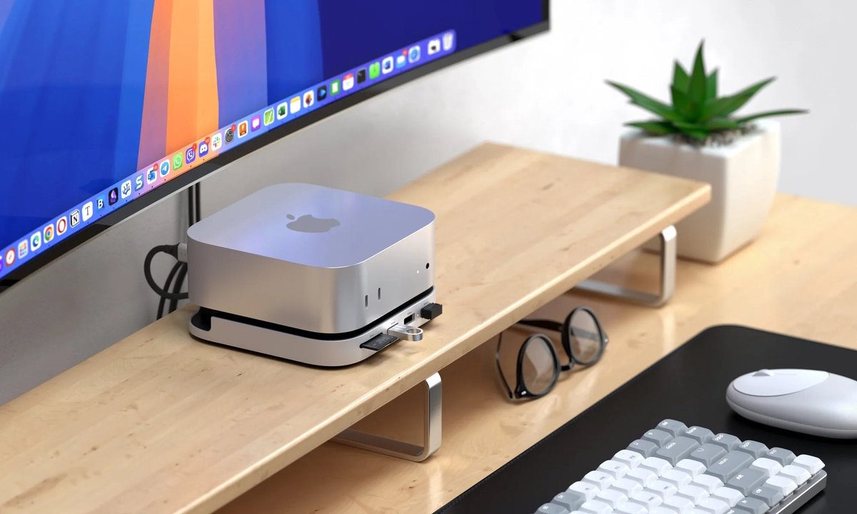 Satechi usb c stand hub mac mini 8 orig - Satechi Stand/Hub Mac Mini M4 (SSD) USB-C Dockingstation (grijs)