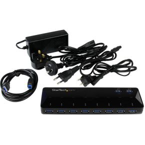 Startech com 10 poorts usb 3 0 4 orig - StarTech.com ST103008U2C USB-A USB-hub (zwart)