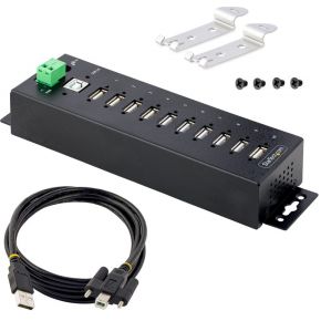 Startech com 10 port industriele usb 2 7 orig - StarTech.com USB210AIND-USB-A-HUB USB-hub (zwart)