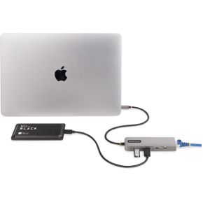 Startech com 10g2a1c25epd usb hub lapto 5 orig - StarTech.com 10G2A1C25EPD-USB-HUB USB-C USB-hub (zilver)