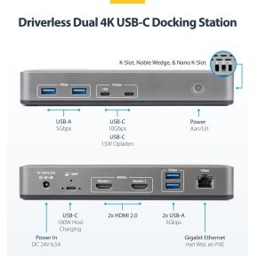 Startech com 196ue usbc dock laptop doc 6 orig - StarTech.com 196UE-USBC-DOCK USB-C Dockingstation (zwart)