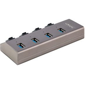 Startech com 4 port self powered usb 2 orig - StarTech.com 5G4AIBS-USB-HUB-EU USB-C USB-hub (zilver)