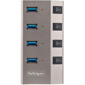Startech com 4 port self powered usb 5 orig - StarTech.com 5G4AIBS-USB-HUB-EU USB-C USB-hub (zilver)