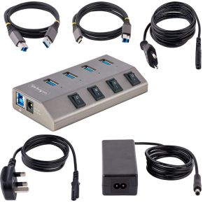 Startech com 4 port self powered usb 6 orig - StarTech.com 5G4AIBS-USB-HUB-EU USB-C USB-hub (zilver)