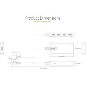 Startech com 4 port usb hub usb 8 orig - StarTech.com 5G4AB-USB-A-HUB USB-hub (grijs)