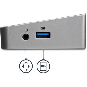 Startech com 4k ultrahd triple video do 2 orig - StarTech.com USB3DOCKH2DP USB-A Dockingstation (zwart)