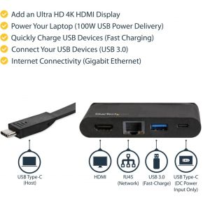 Startech com dkt30chcpd usb 3 0 3 6 orig - StarTech.com DKT30CHCPD USB-C Poortreplicator (zwart)