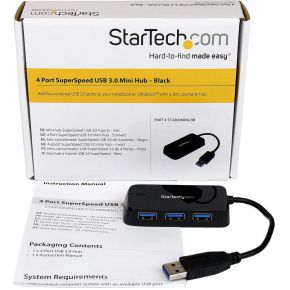 Startech com draagbare 4 poorts supersp 6874980 5 orig - StarTech.com ST4300MINU3B USB-A USB-hub (zwart)