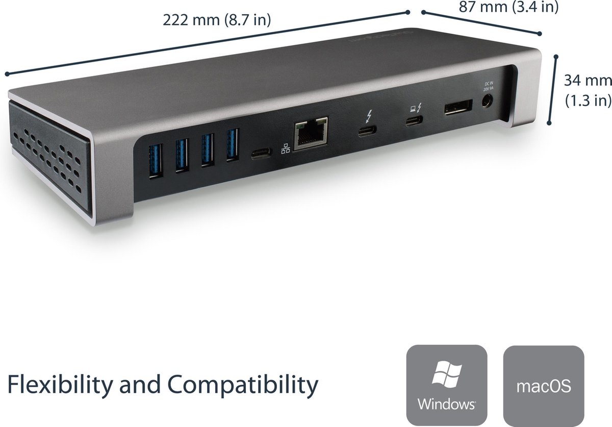 Startech com thunderbolt 3 dockingstation d 8 orig - StarTech.com Thunderbolt 3 Dockingstation